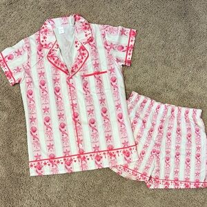Pink and White Pajama Set
